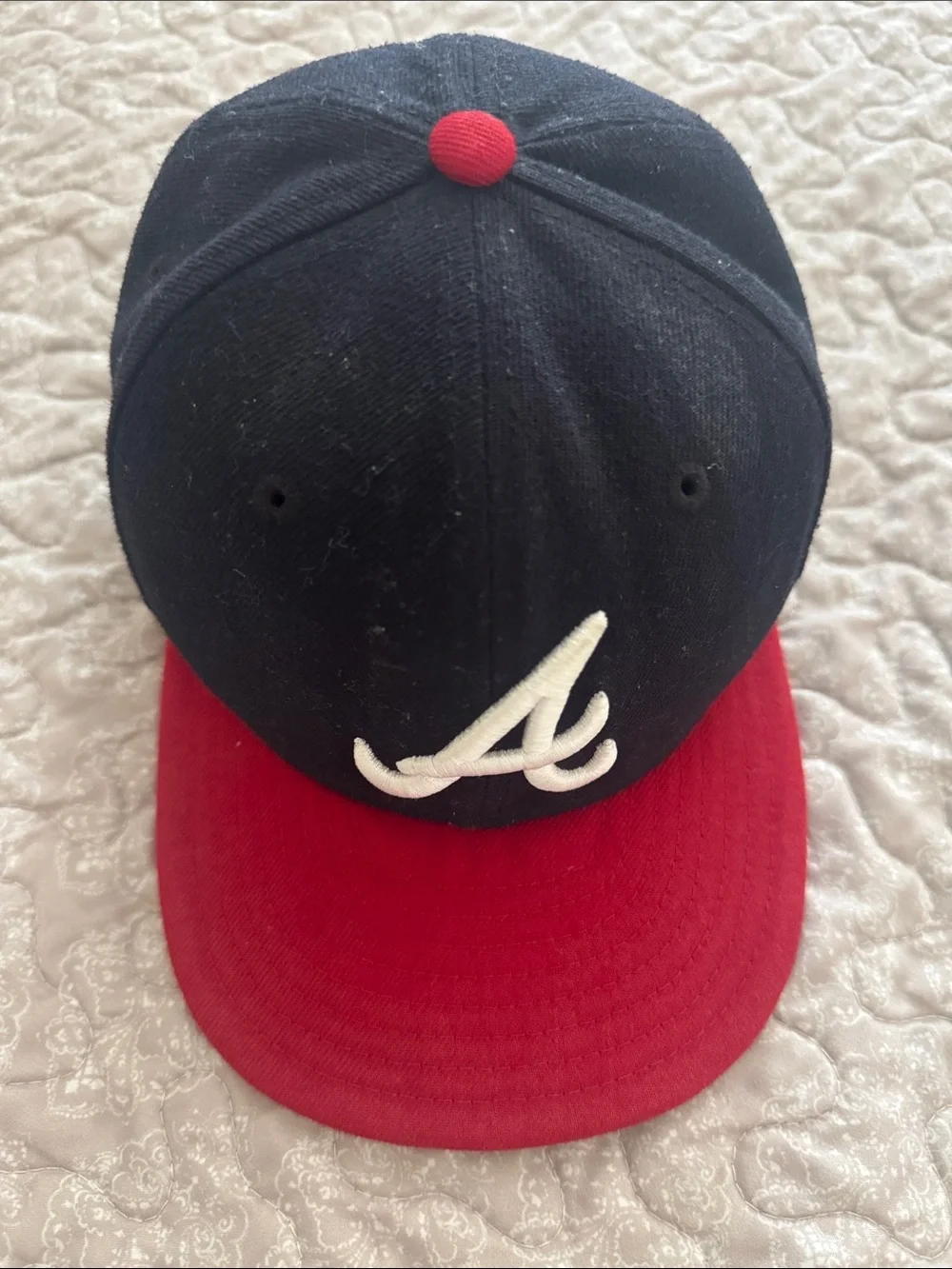 New Era Kids Navy & Red Baseball Cap with White 'A' Logo